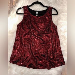 Red Sequin Tank Top